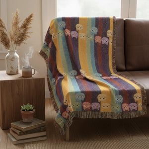 Woven Throw Blanket, Colorblock Striped Pattern Cozy Home Decor - Blankets