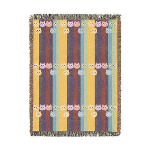 Woven Throw Blanket, Colorblock Striped Pattern Cozy Home Decor - Blankets