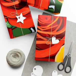 Gift Wrap Papers Red Roses Fashion Bold Design - Dipaliz - 30’’ x 20’’ / Satin - Wrapping Paper