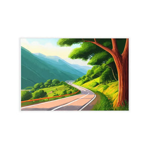 Road Lined Wall Decals - Durable Polyester Urban Art - Dipaliz - 18″ x 12″ - Home Decor