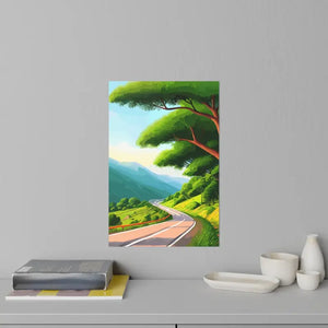 Road Lined Wall Decals - Durable Polyester Urban Art - Dipaliz - Home Decor