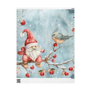 Festive Red Robin Wrapping Paper Roll Winter Wonderland - Dipaliz - 30’’ x 36’’ / Glossy