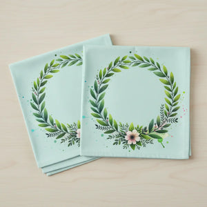 Floral Cloth Napkins – Leaf Wreath Table Setting - Dipaliz