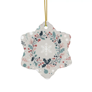 Holly Leaves Ceramic Ornaments – Holiday Decor - Dipaliz
