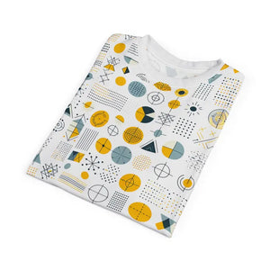 Grey Geometric Pattern Tee - Microfiber-knit Fabric - Dipaliz - T-shirts