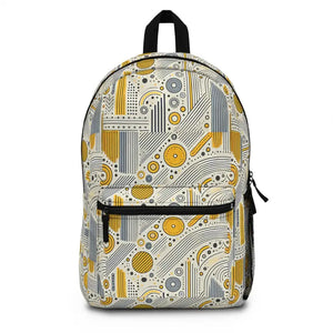 Grey Geometrical Backpack - Ultimate Fashion Statement - Dipaliz - one Size - Backpacks