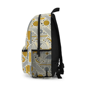 Grey Geometrical Backpack - Ultimate Fashion Statement - Dipaliz - one Size - Backpacks