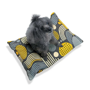 Cotton Pet Bed Grey Geometrical Pattern Luxury Design - Dipaliz - Beds