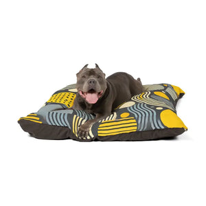 Cotton Pet Bed Grey Geometrical Pattern Luxury Design - Dipaliz - Beds