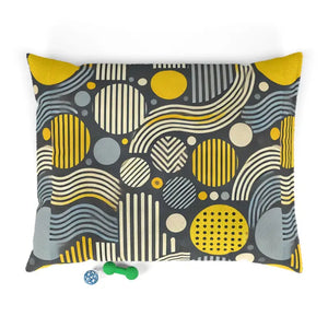 Cotton Pet Bed Grey Geometrical Pattern Luxury Design - Dipaliz - 50’’ × 40’’ - Beds