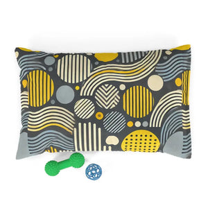 Cotton Pet Bed Grey Geometrical Pattern Luxury Design - Dipaliz - 28’’ × 18’’ - Beds