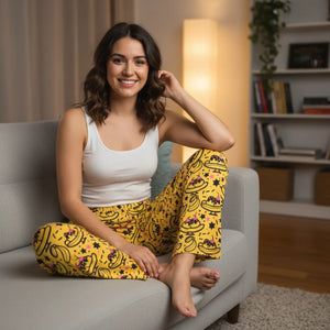Yellow Banana Sundae Pajama Pants - Soft Lounge - Dipaliz - All Over Prints