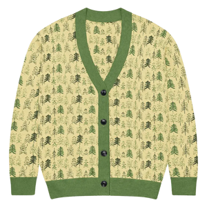 Yellow Black Pattern Knit Cardigan Retro Vibes - Dipaliz - l - Cardigans