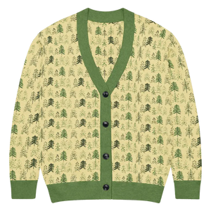 Yellow Black Pattern Knit Cardigan Retro Vibes - Dipaliz - Xl - Cardigans