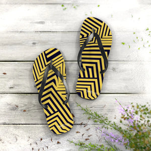 Bold Black Striped Flip Flops - Summer Pvc Style - Dipaliz - Slippers