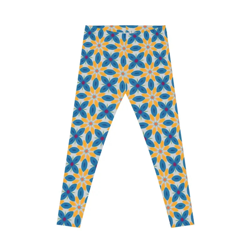 Power Up in Blue Floral Women’s Spandex Leggings - All Over Prints