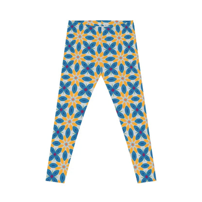 Power Up in Blue Floral Women’s Spandex Leggings - All Over Prints