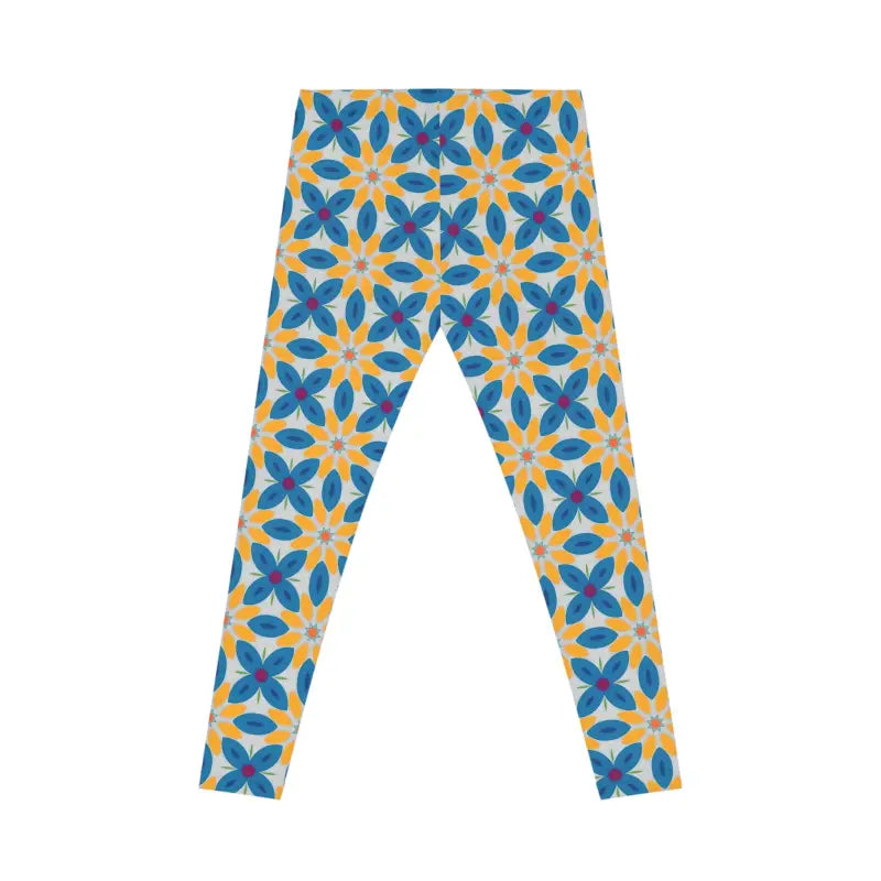 Power Up in Blue Floral Women’s Spandex Leggings - All Over Prints