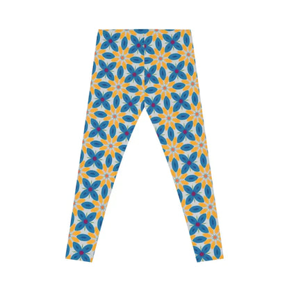 Power Up in Blue Floral Women’s Spandex Leggings - All Over Prints