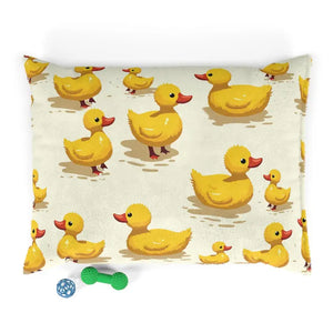 Yellow Ducks Cotton Pet Bed - Cozy Polyester Print - Dipaliz - Beds