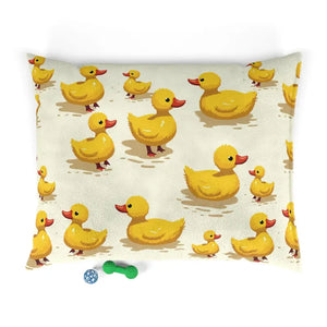 Yellow Ducks Cotton Pet Bed - Cozy Polyester Print - Dipaliz - Beds