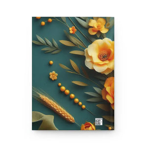 Yellow Flowers Hardcover Journal Matte 5.75x8 Notebook - Dipaliz - Journals