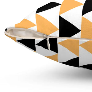 Polyester Square Pillow Grey Black Bold Pattern Comfort - Dipaliz - Throw Pillows