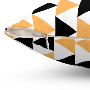 Polyester Square Pillow Grey Black Bold Pattern Comfort - Dipaliz - Throw Pillows