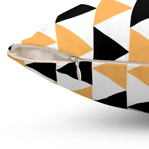 Polyester Square Pillow Grey Black Bold Pattern Comfort - Dipaliz - Throw Pillows