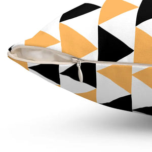 Polyester Square Pillow Grey Black Bold Pattern Comfort - Dipaliz - Throw Pillows