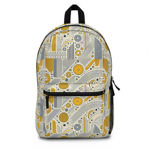 Modern Grey Geometrical Backpack - Sleek City Style - Dipaliz - Backpacks