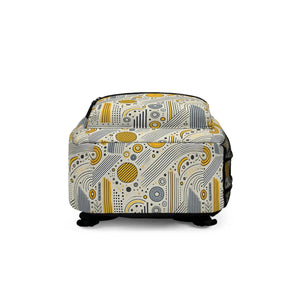 Modern Grey Geometrical Backpack - Sleek City Style - Dipaliz - Backpacks