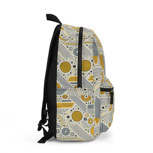 Modern Grey Geometrical Backpack - Sleek City Style - Dipaliz - Backpacks