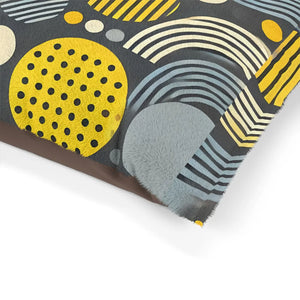 Trendy Cotton Pet Bed - Grey Geometrical Pattern - Dipaliz - Beds
