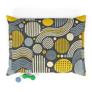 Trendy Cotton Pet Bed - Grey Geometrical Pattern - Dipaliz - Beds