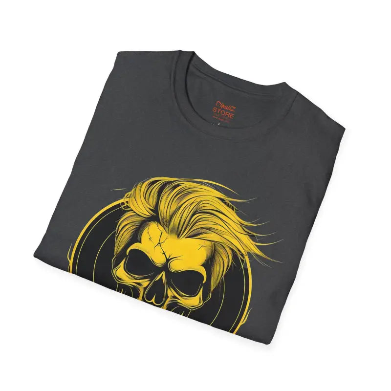 Bold Style: Yellow Hair Skull T-shirt in Softstyle Eco Fashion! - T-shirt