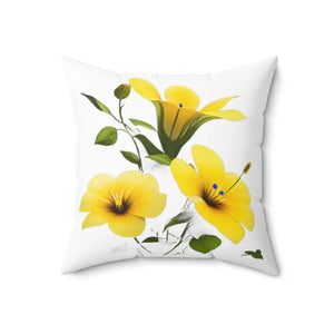 Yellow Morning Glory Polyester Throw Pillow - Bold Floral - Dipaliz - 18’’ × - Pillows