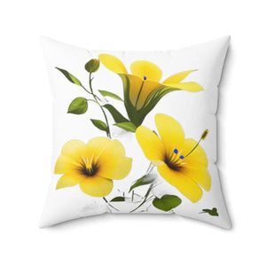 Yellow Morning Glory Polyester Throw Pillow - Bold Floral - Dipaliz - 20’’ × - Pillows