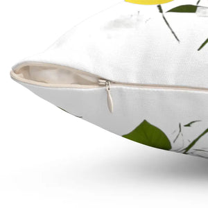 Yellow Morning Glory Polyester Throw Pillow - Bold Floral - Dipaliz - Pillows