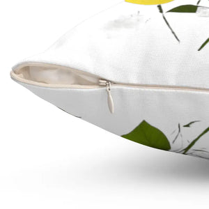 Yellow Morning Glory Polyester Throw Pillow - Bold Floral - Dipaliz - Pillows