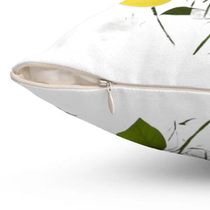 Yellow Morning Glory Polyester Throw Pillow - Bold Floral - Dipaliz - Pillows