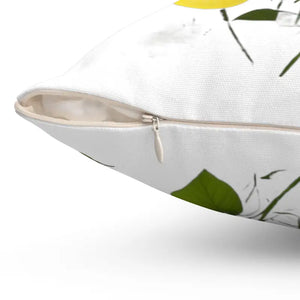 Yellow Morning Glory Polyester Throw Pillow - Bold Floral - Dipaliz - Pillows