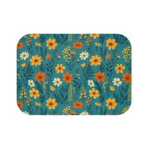 Wildflower Vibes Bath Mat - Anti-slip Stylish Design - Dipaliz - 24’’ × 17’’ - Mats & Rugs