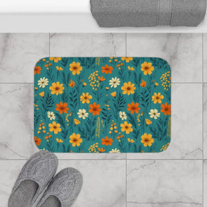Wildflower Vibes Bath Mat - Anti-slip Stylish Design - Dipaliz - Mats & Rugs