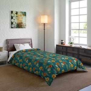 Orange Wildflowers Comforter – Lightweight Dipaliz - Quilts & Comforters
