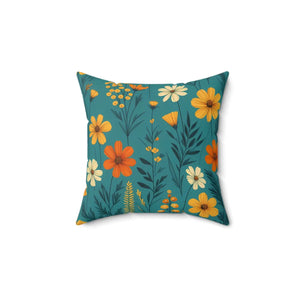 Polyester Wildflower Pillow – Concealed Zipper - Dipaliz - Throw Pillows