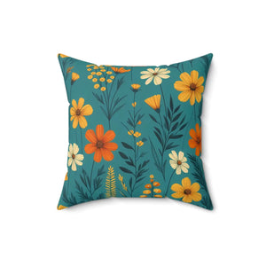 Polyester Wildflower Pillow – Concealed Zipper - Dipaliz - Throw Pillows