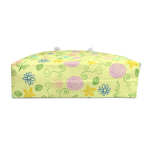 Floral Polyester Weekender Bag - Yellow Oversized - Dipaliz - Tote Bags