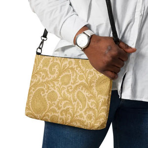 Yellow Paisley Crossbody Bag - Hands Free Style - Dipaliz - Cross Body Bags