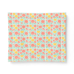 Yellow Red Floral Cotton Comforter - Soft Bedding - Dipaliz - Home Decor